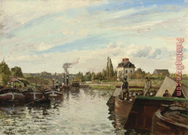 Camille Pissarro Barge on the Seine at Bougival